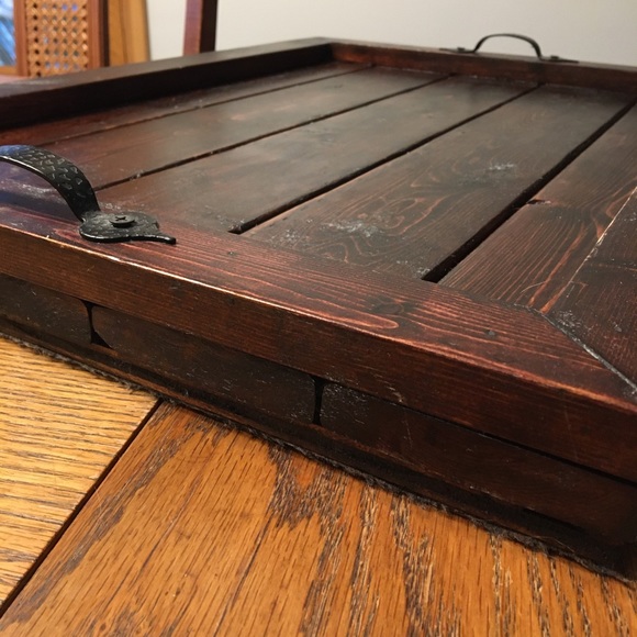 -SOLD- Large Rustic Wooden Serving Tray - Picture 10 of 12